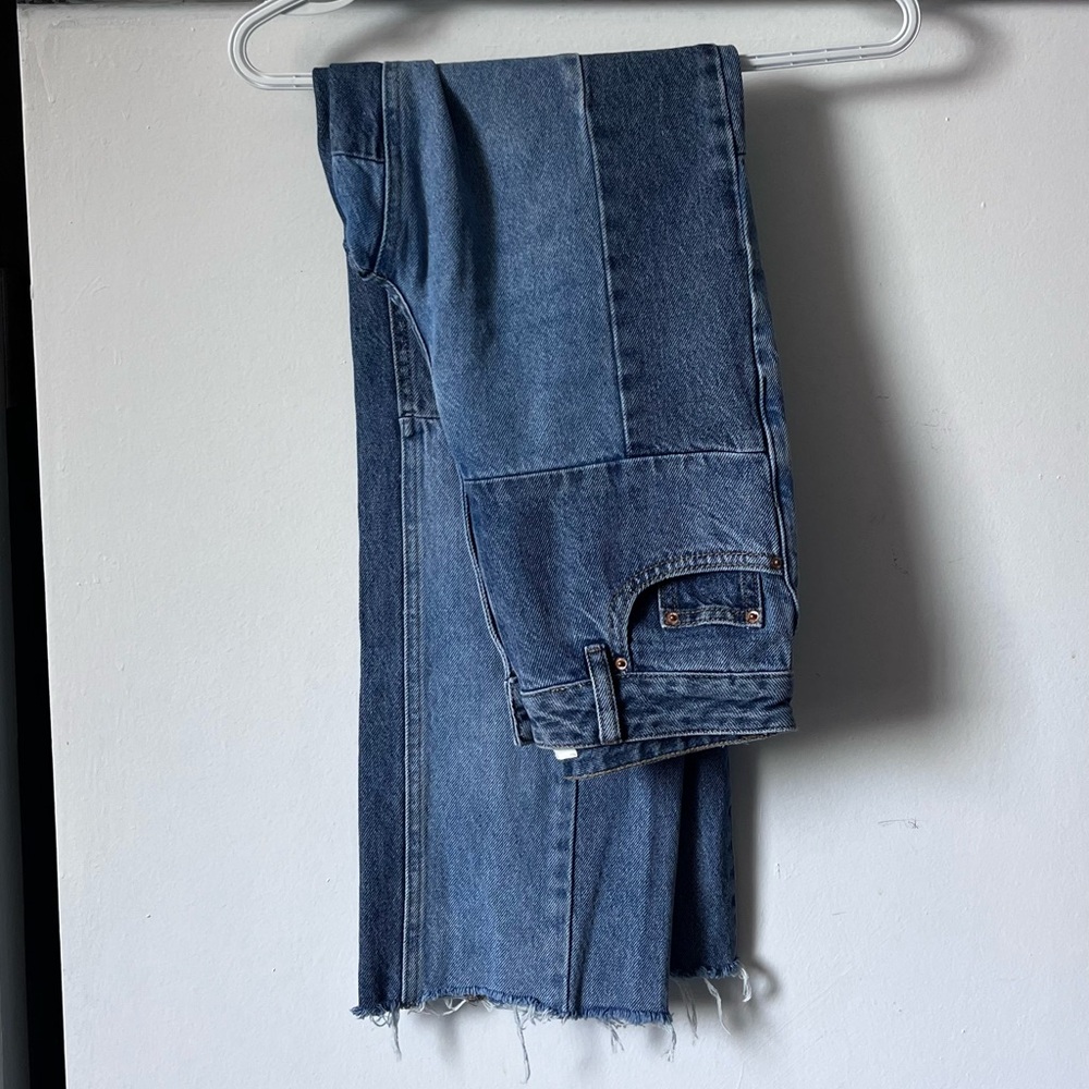 PacSun Blue Straight Leg Patchwork Jeans - Picture 2 of 5